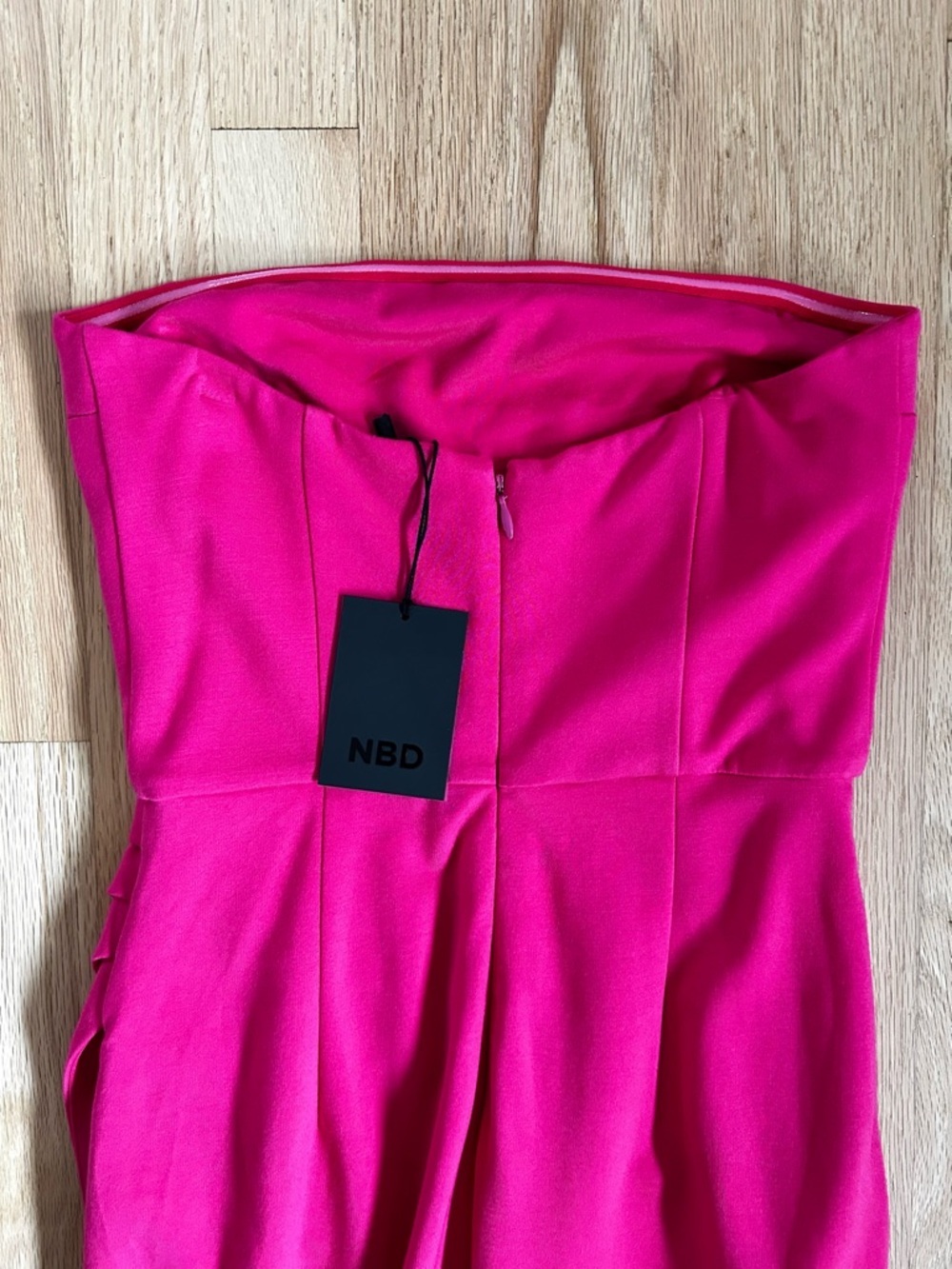 NBD lucilda gown formal maxi dress ruched fitted hot pink revolve size S - Picture 11 of 12